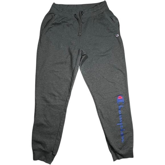 Champion M Y2K Jogger Sweatpants Charcoal Gray Tapered Streetwear Minimalist - Picture 1 of 5